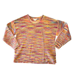 Terra & Sky Womens Pink Ribbed Long Sleeve Sweater Tunic Striped Sz 0X (14)